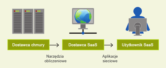 Model SaaS, źródło: na podstawie Michael Armbrust, A View of Cloud Computing, Commun. ACM, 2010, s. 52.