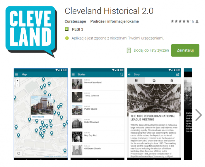 Cleveland Historical 2.0, https://play.google.com/store/apps/details?id=com.dxysolutions.clevelandhistorical Cleveland Historical 2.0,