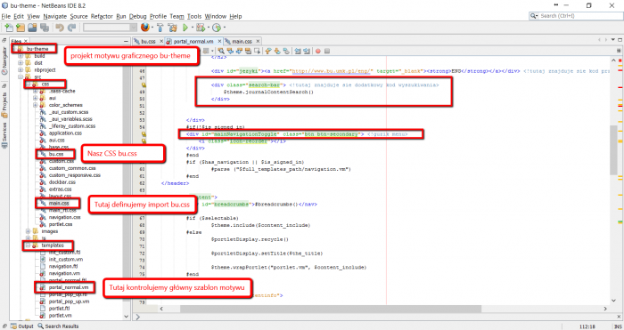 Projekt motywu graficznego w NetBeans